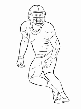 american football player, vector drawing
