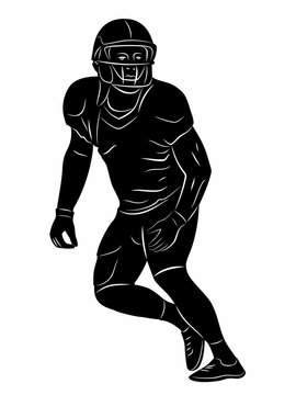 american football player, vector drawing