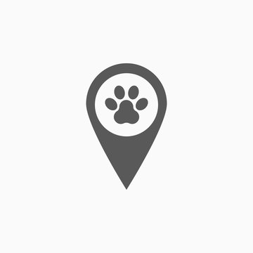 Dog Paw Pin Icon