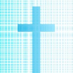 Cross with bright white and blue background vector abstract Chri