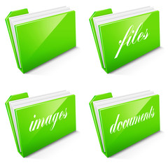 Zielone ikony folderów