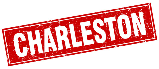 Charleston red square grunge vintage isolated stamp