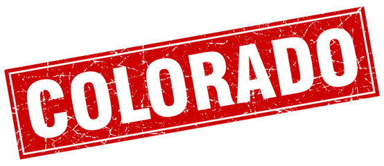 Colorado red square grunge vintage isolated stamp