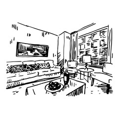 Sketch of interior. Vector file