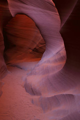 Antelope Canyon as seen in the early afternoon, resulting in deep purple colors, Page, Arizona, USA