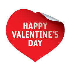 Red vector sticker and Heart HAPPY VALENTINE'S DAY