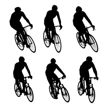 Cyclist in action vector abstract background illustration colorf