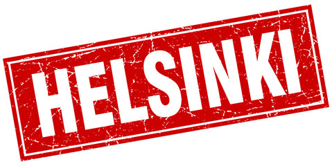 Helsinki red square grunge vintage isolated stamp