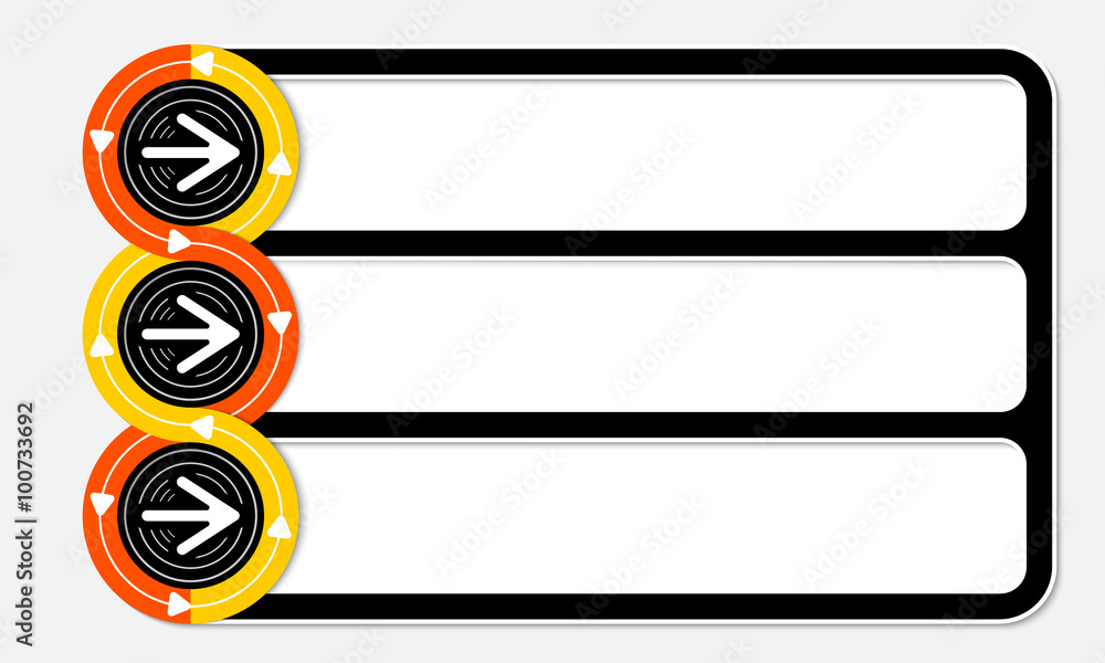 Poster Three connected frames for your text and arrows