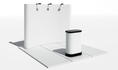 Empty trade event stand