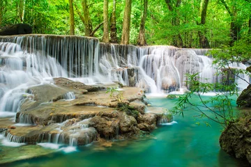 Fototapeten Huay Mae Khamin waterfall in tropical forest,Thailand  © totojang1977
