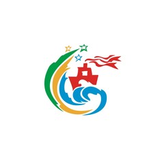 Vector of Celebration icon. Ship. Hotel resort beach  relaxation. Business icon for the company. Design element. Vector illustration.