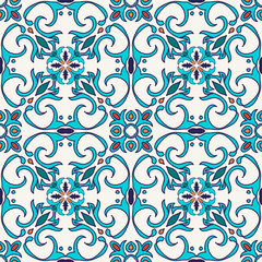 Vector seamless texture. Beautiful colored pattern for design and fashion with decorative elements