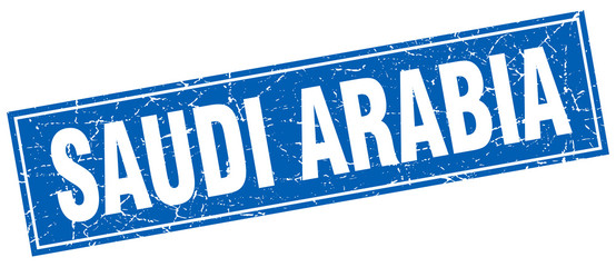 Saudi Arabia blue square grunge vintage isolated stamp