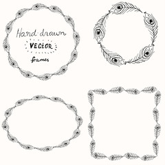 Hand drawn vector illustration frames