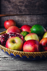 Delicious apples on platter