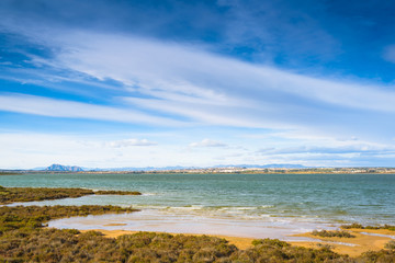 Sunny day at the lake on the Mar Menor. Region of Murcia. Spain