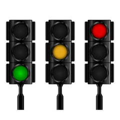 Traffic lights with selective lightning . Vector illustration. eps10.