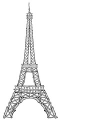 Fototapeta na wymiar Eiffel tower of twigs structure