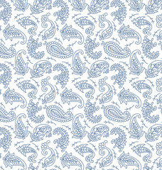 floral blue cucumbers on white background seamless