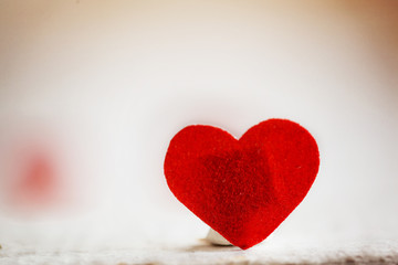 Fototapeta premium Red heart on the wooden background. Valentines day. Concept Love