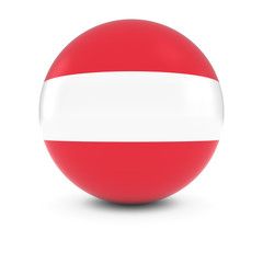 Austrian Flag Ball - Flag of Austria on Isolated Sphere