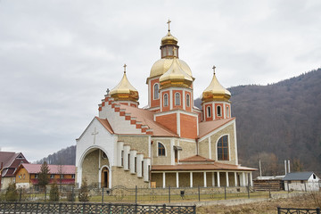 Fototapeta na wymiar City landscape with church