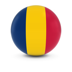 Fototapeta premium Chadian Flag Ball - Flag of Chad on Isolated Sphere