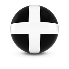 Obraz premium Cornish Flag Ball - Flag of Cornwall on Isolated Sphere