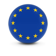 European Flag Ball - Flag of Europe on Isolated Sphere