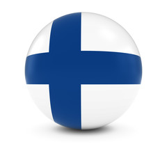 Obraz premium Finnish Flag Ball - Flag of Finland on Isolated Sphere