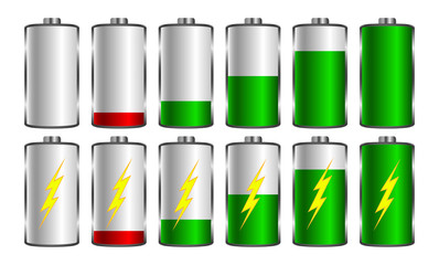 Battery charging. Used for mobile applications, infographics, web design. Vector illustration.