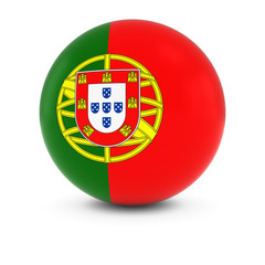 Obraz premium Portuguese Flag Ball - Flag of Portugal on Isolated Sphere