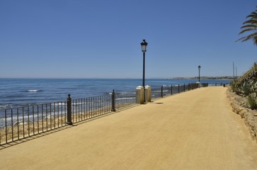 Way along the Mediterranean sea, Marbella, Spain