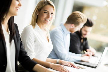 Young people working in the office