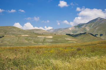 Beautiful summer landscape at Piano Grande (Great Plain) 