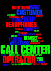 Call center, word cloud concept 3