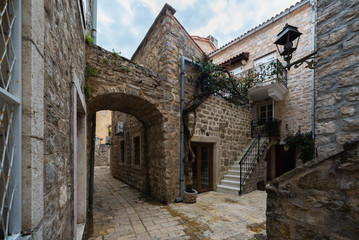 Fototapeta na wymiar The Street in the Old town of Budva. Montenegro.