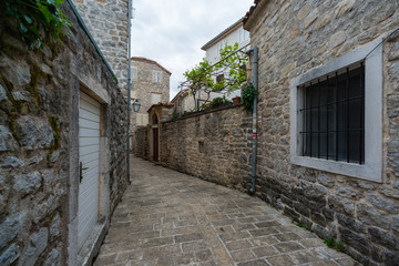 The Street in the Old town of Budva. Montenegro.