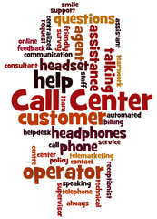 Call center, word cloud concept 5