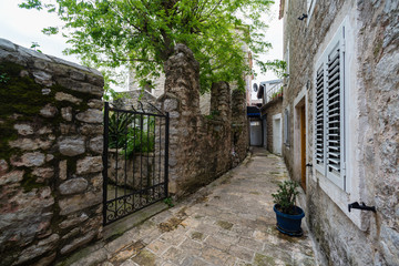 Fototapeta na wymiar The Street in the Old town of Budva. Montenegro. 
