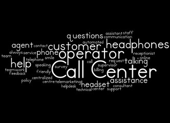 Call center, word cloud concept 7