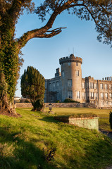 ancient sunset evening  castle in county clare ireland