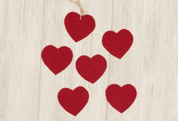 Valentine red hearts