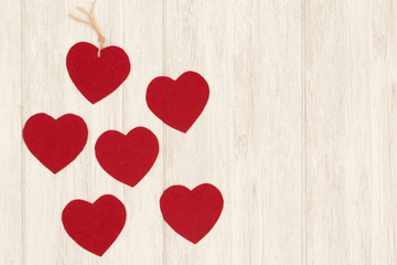 Valentine red hearts