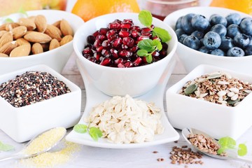 Superfood concept. Detox program ingredients.Healthy eating.