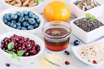 Superfood concept. Detox program ingredients.Healthy eating.