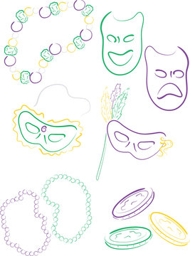 Mardi Gras Lineart