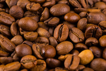 Coffee on grunge wooden background