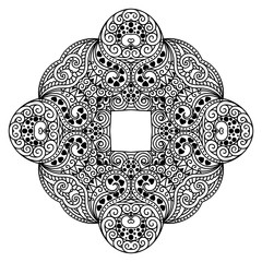 Vector henna tatoo mandala. Mehndi style.
